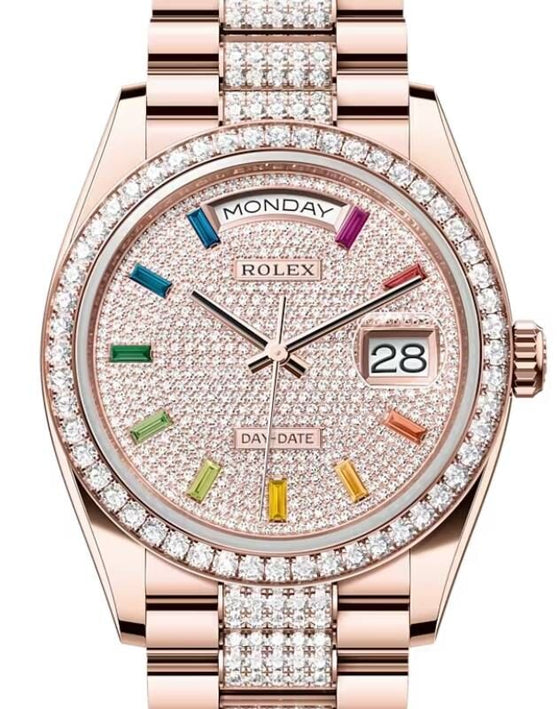 Rolex Day-Date 36 36 mm 128345RBRDPRDP Rose Gold/Diamonds Diamond Pave