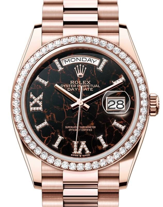 Rolex Day-Date 36 36 mm 128345RBRERVIIXP Rose Gold/Diamonds Eisenkiesel