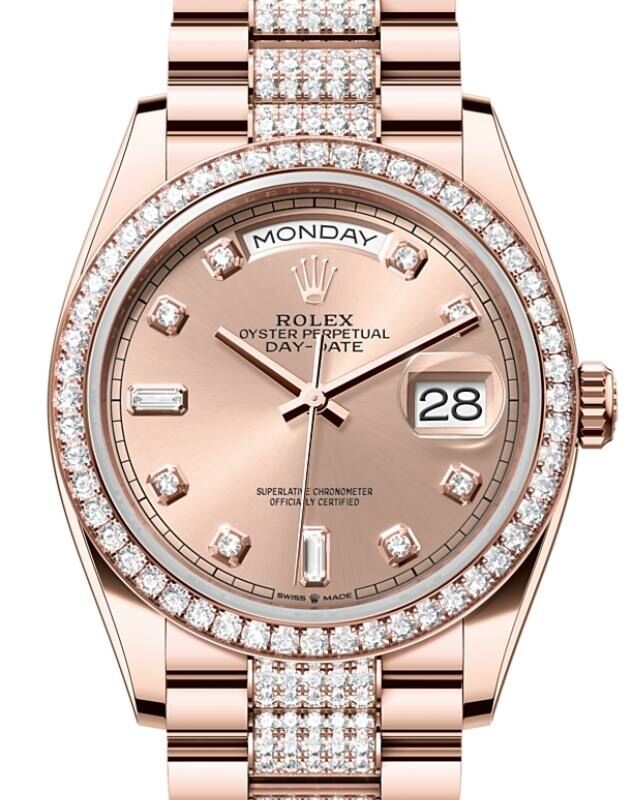 Rolex Day-Date 36 36 mm 128345RBRRDDP Rose Gold/Diamonds Rose