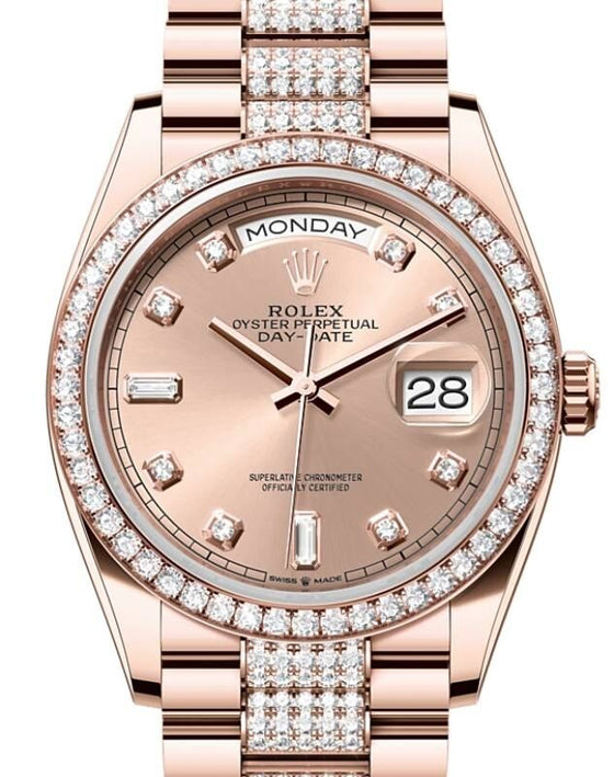 Rolex Day-Date 36 36 mm 128345RBRRDDP Rose Gold/Diamonds Rose