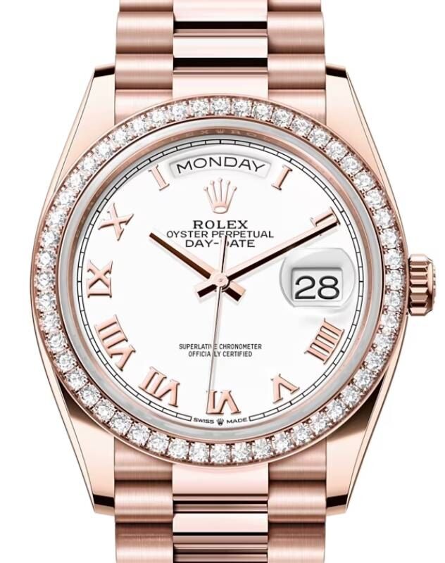 Rolex Day-Date 36 36 mm 128345RBRWRP Rose Gold/Diamonds White