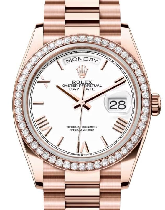 Rolex Day-Date 36 36 mm 128345RBRWSRP Rose Gold/Diamonds White