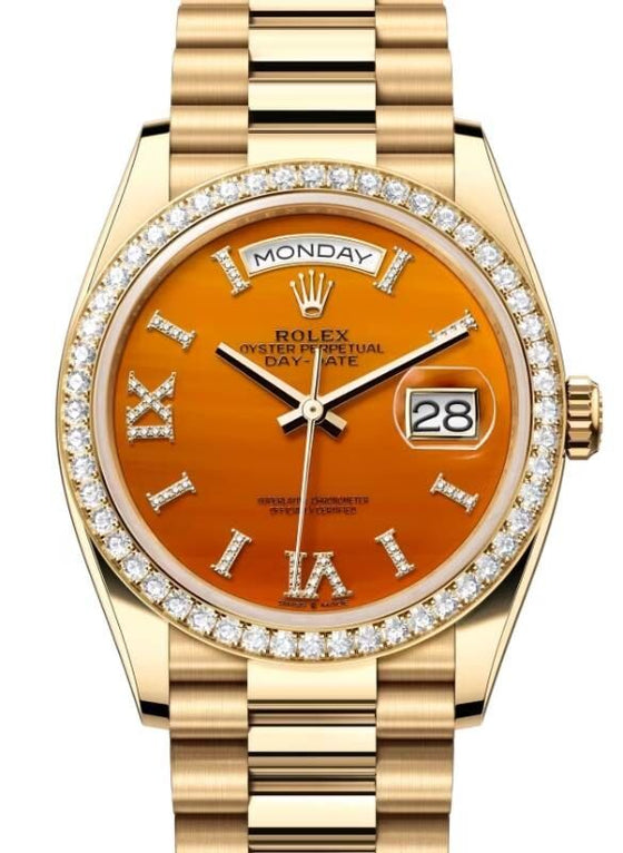 Rolex Day-Date 36 36 mm 128348RBROP Yellow Gold/Diamonds Orange