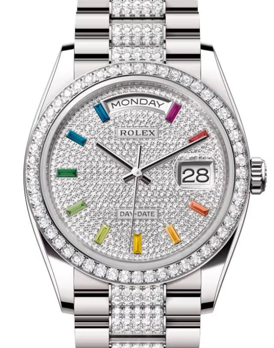 Rolex Day-Date 36 36 mm 128349RBRDPRDP White Gold/Diamonds Diamond Pave