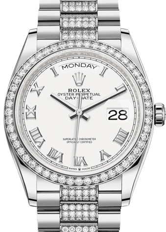 Rolex Day-Date 36 36 mm 128349RBRDRP White Gold/Diamonds White