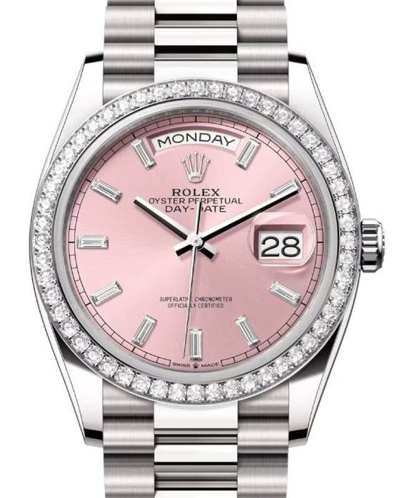 Rolex Day-Date 36 36 mm 128349RBRPBDP White Gold/Diamonds Pink