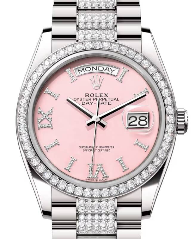 Rolex Day-Date 36 36 mm 128349RBRPDDP White Gold/Diamonds Pink