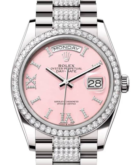 Rolex Day-Date 36 36 mm 128349RBRPDDP White Gold/Diamonds Pink