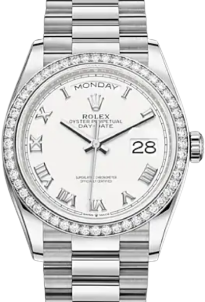 Rolex Day-Date 36 36 mm 128349RBRP White Gold/Diamonds White
