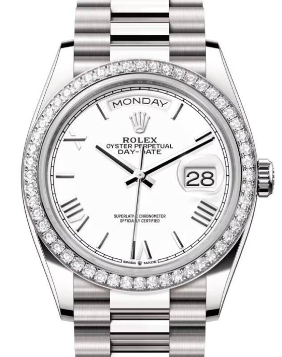 Rolex Day-Date 36 36 mm 128349RBRWSRP White Gold/Diamonds White