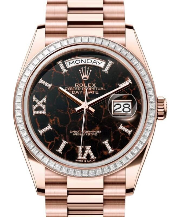 Rolex Day-Date 36 36 mm 128395TBREDP Rose Gold/Diamonds Eisenkiesel