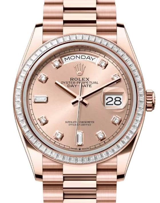 Rolex Day-Date 36 36 mm 128395TBRRDP Rose Gold/Diamonds Rose
