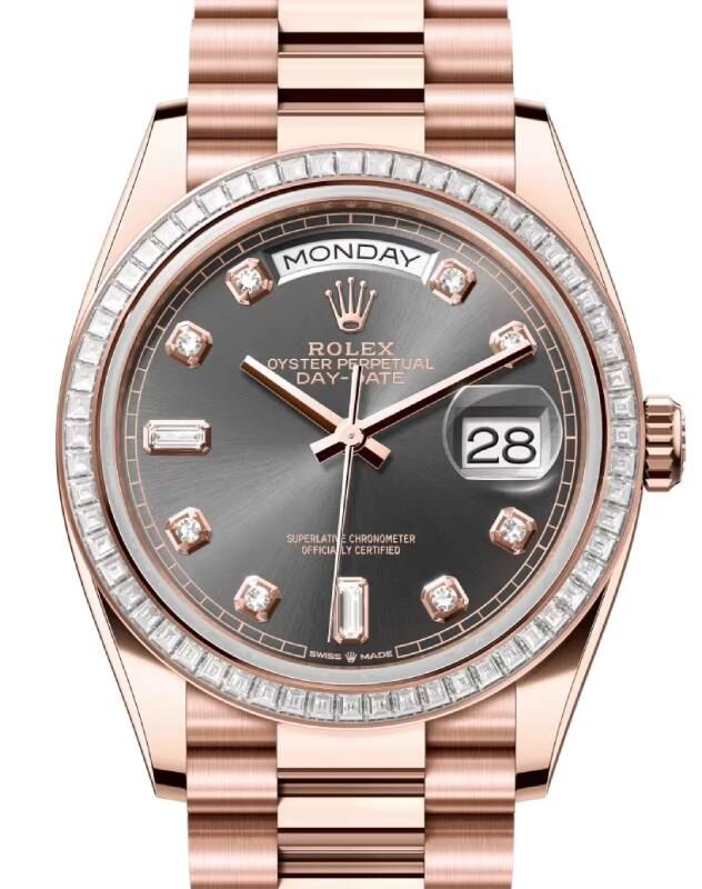 Rolex Day-Date 36 36 mm 128395TBRSLDP Rose Gold/Diamonds Slate