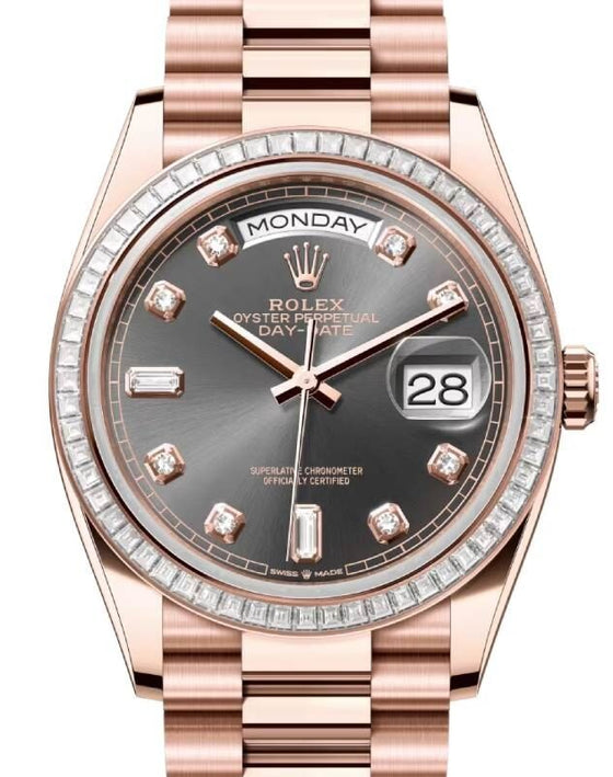 Rolex Day-Date 36 36 mm 128395TBRSLDP Rose Gold/Diamonds Slate