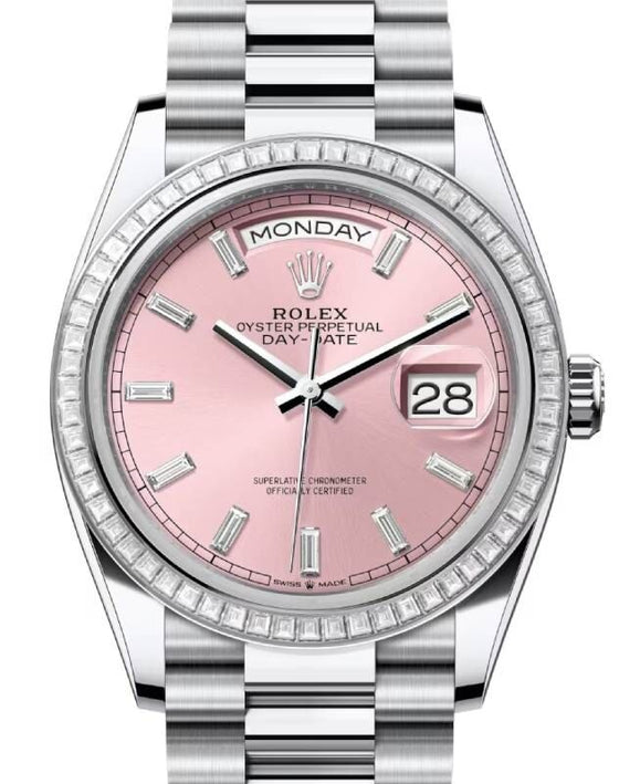 Rolex Day-Date 36 36 mm 128396TBRPBDP Platinum/Diamonds Pink
