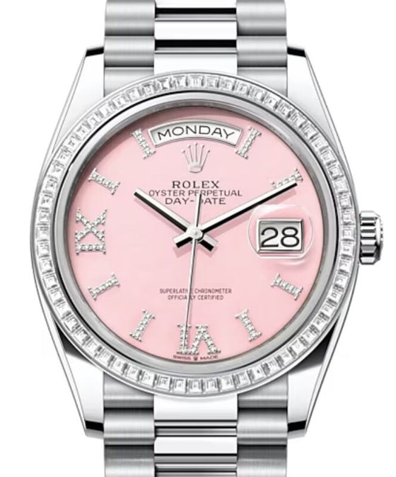 Rolex Day-Date 36 36 mm 128396TBRPODP Platinum/Diamonds Pink