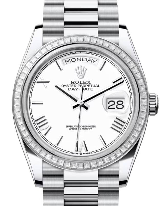 Rolex Day-Date 36 36 mm 128396TBRWSRP Platinum/Diamonds White