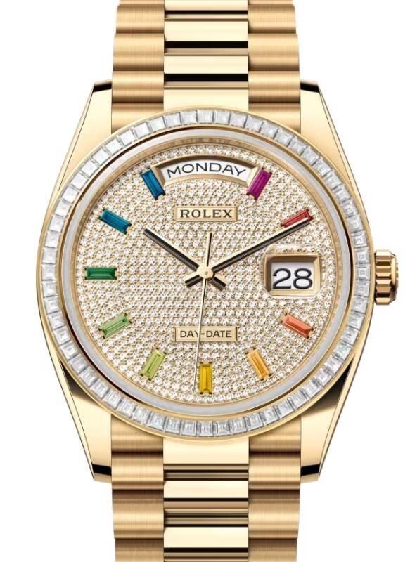 Rolex Day-Date 36 36 mm 128398TBRDPP Yellow Gold/Diamonds Diamond Pave