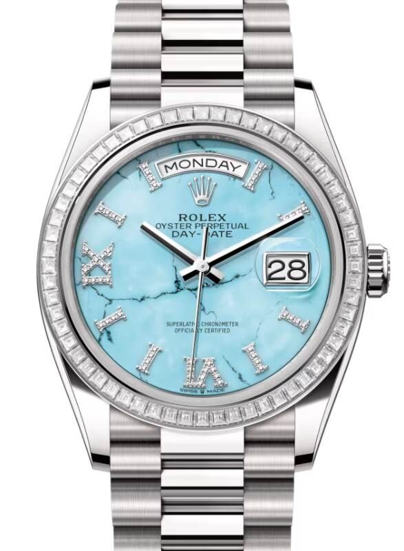 Rolex Day-Date 36 36 mm 128399TBRTDP White Gold/Diamonds Turquoise