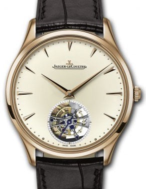 Jaeger-LeCoultre Calibre 982 Master Ultra Thin Tourbillon 1322410 Silver Index Rose Gold Leather 40mm Automatic BRAND NEW