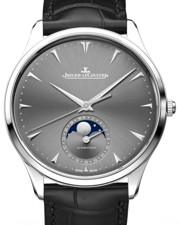 Jaeger-LeCoultre Calibre 925/1 Master Ultra Thin Moon 1363540 Grey Index White Gold Leather 39mm Automatic BRAND NEW