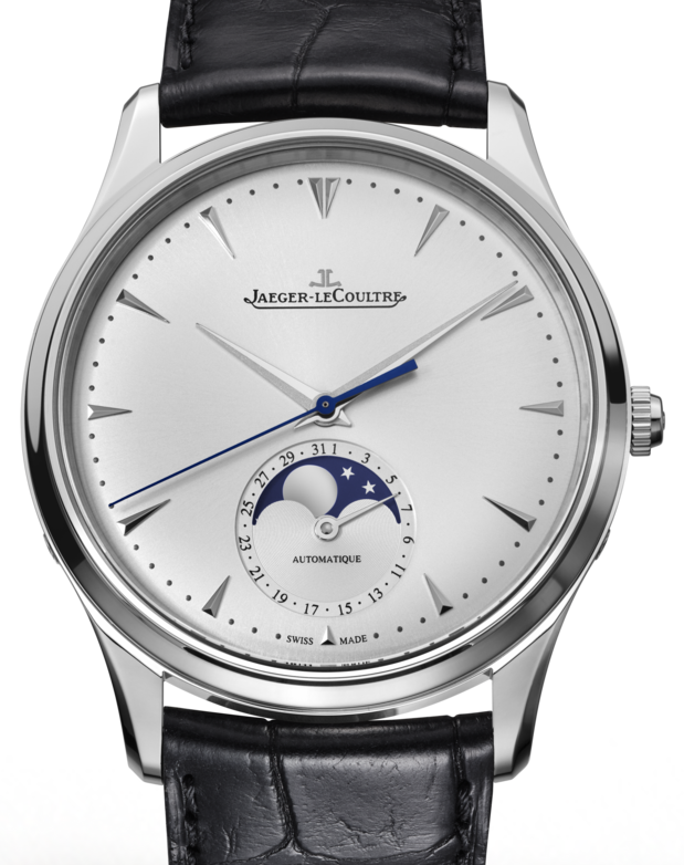Jaeger-LeCoultre Calibre 925/1 Master Ultra Thin Moon 1368420 Silver Index Stainless Steel Leather 39mm Automatic BRAND NEW