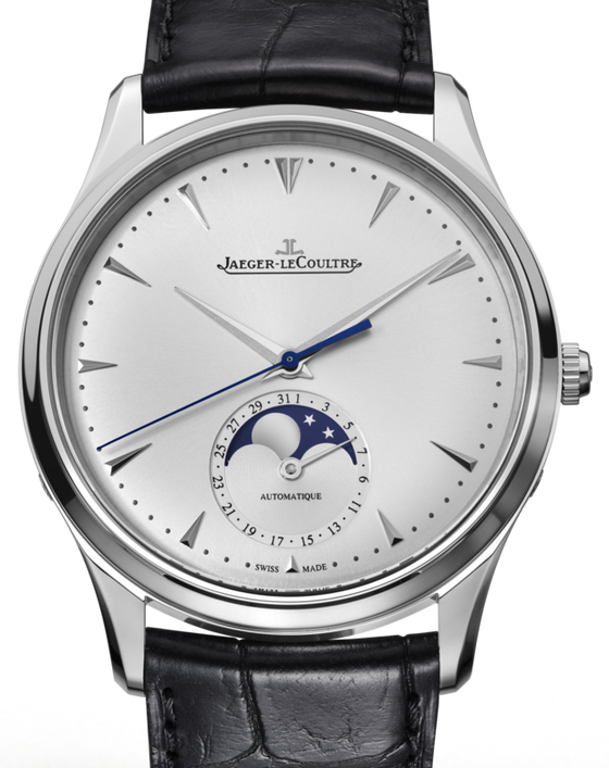 Jaeger-LeCoultre Calibre 925/1 Master Ultra Thin Moon 1368420 Silver Index Stainless Steel Leather 39mm Automatic BRAND NEW