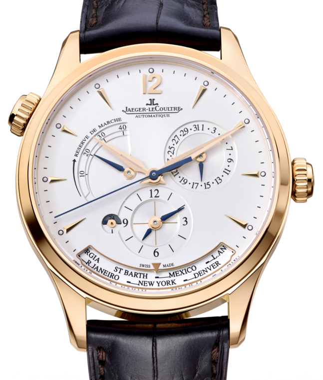 Jaeger-LeCoultre Calibre 939A/1 Master Geographic 1422521 Silver Index Rose Gold Leather 39mm Automatic BRAND NEW