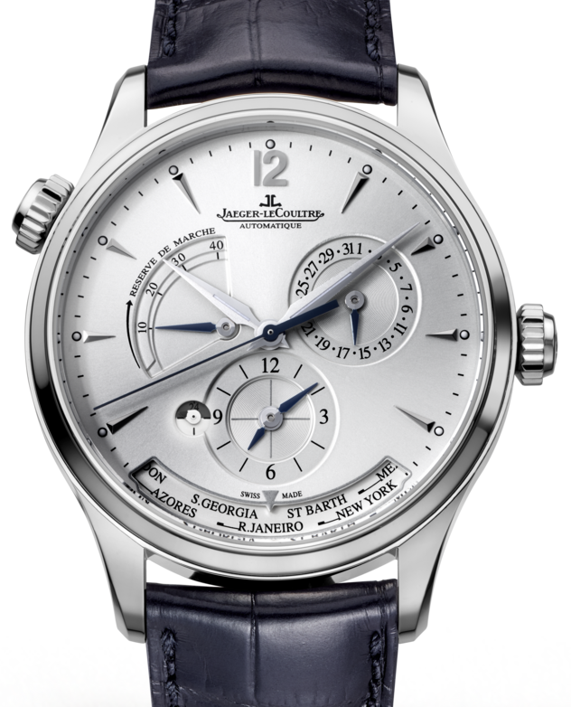 Jaeger-LeCoultre Calibre 939A/1 Master Geographic 1428421 Silver Index Stainless Steel Leather 39mm Automatic BRAND NEW