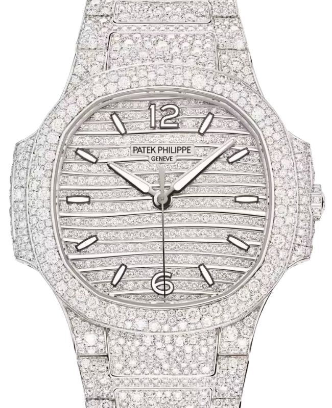 Patek Philippe Nautilus 35.2 mm 7118/1450G-001 White Gold Diamond Pave