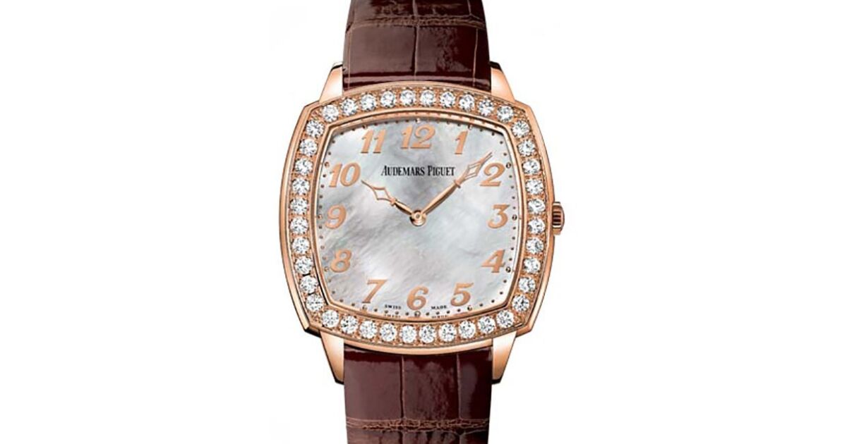 Audemars Piguet 15337OR.ZZ.A810CR.01 Tradition Extra-Thin 41mm White Mother of Pearl Arabic Diamond Bezel Rose Gold Leather BRAND NEW