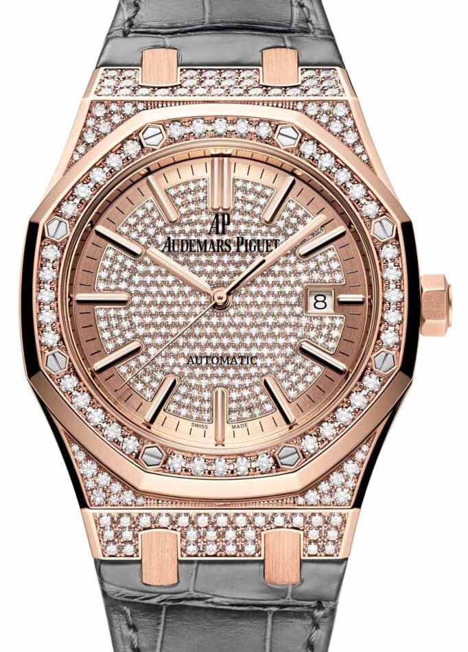 Audemars Piguet Royal Oak 41 mm 15402OR.ZZ.D003CR.01 Rose Gold/Diamonds Analog