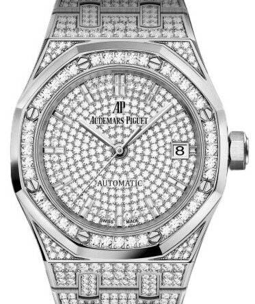 Audemars Piguet Royal Oak Selfwinding 37 mm 15452BC.ZZ.1258BC.01 White Gold/Diamonds Diamond Pave