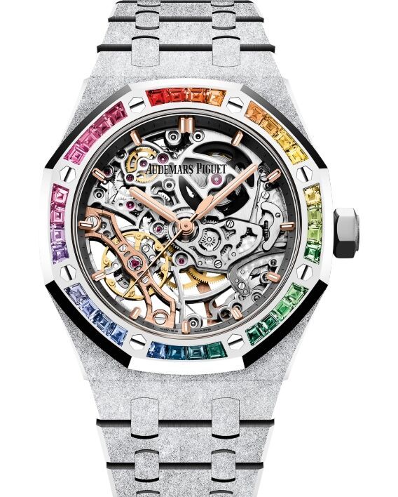 Audemars Piguet Royal Oak Frosted Gold Double Balance Wheel Openworked 37 mm 15468BC.YG.1259BC.01 White Gold Skeleton