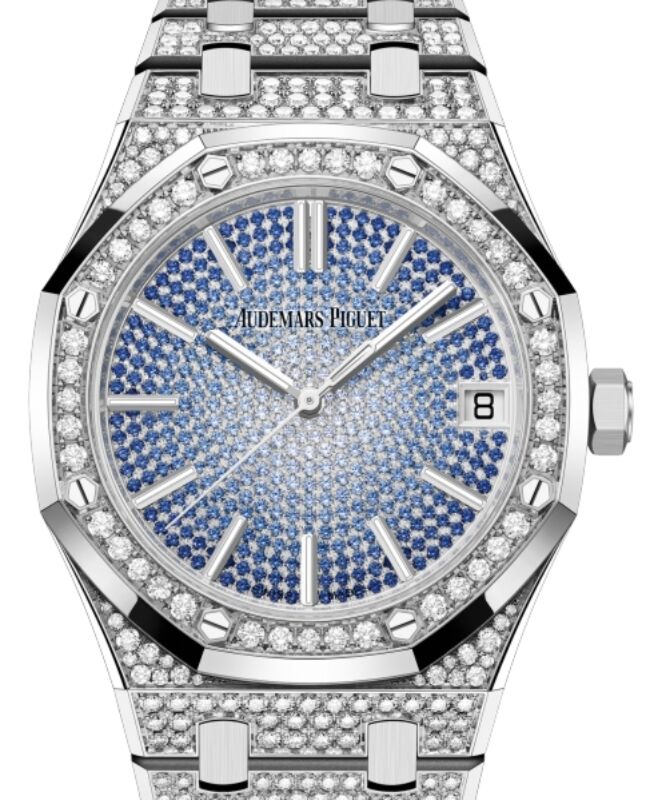 Audemars Piguet Royal Oak 41 mm 15512BC.ZZ.1322BC.01 White Gold/Diamonds Blue