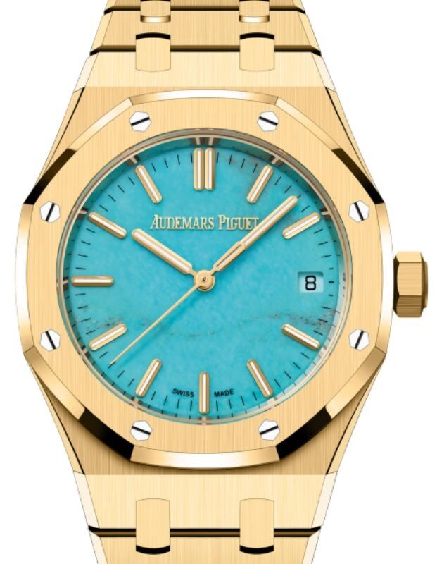 Audemars Piguet Royal Oak 37 mm 15550BA.OO.1356BA.01 Yellow Gold Turquoise
