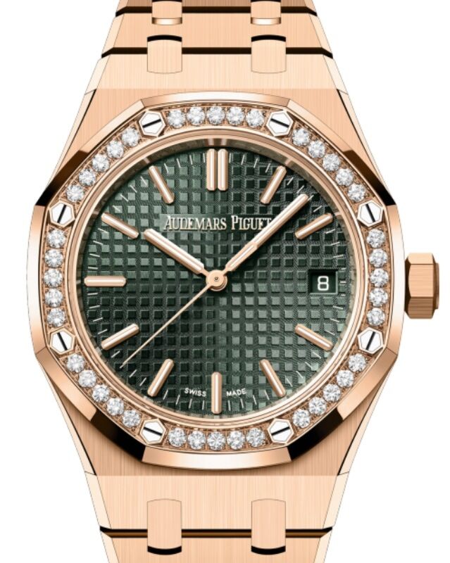 Audemars Piguet Royal Oak 37 mm 15551OR.ZZ.1356OR.06 Rose Gold Green