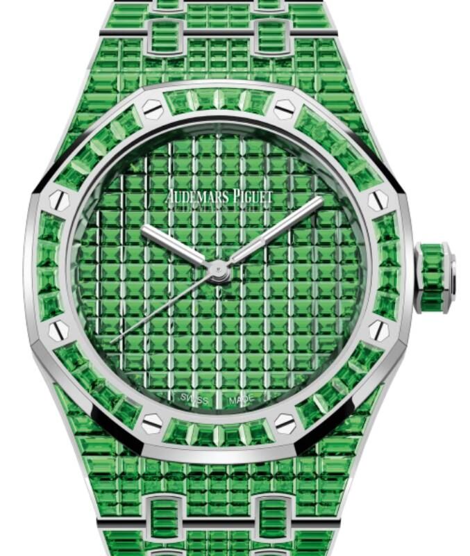 Audemars Piguet Royal Oak 37 mm 15554BC.TV.1274BC.01 White Gold/Gem Stone Green