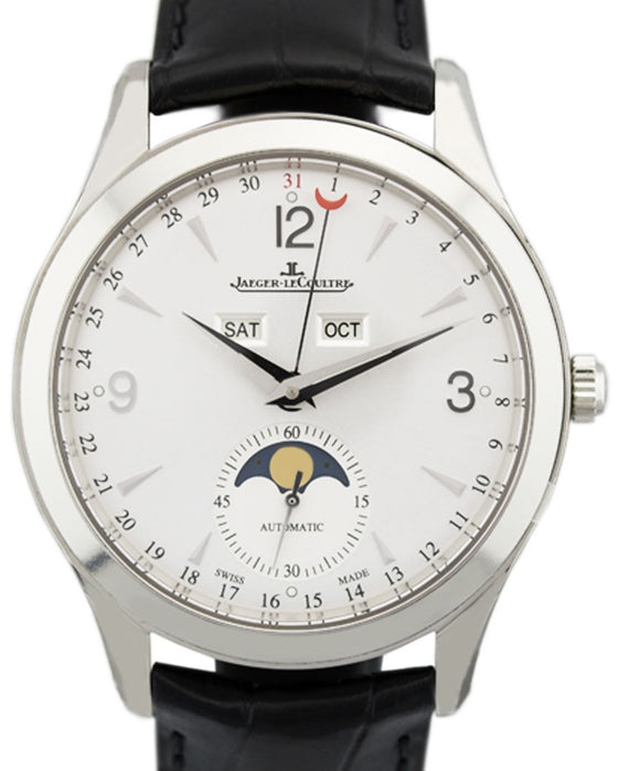 Jaeger-LeCoultre Calibre 866/1 Master Calendar 1558420 Silver Arabic / Index Stainless Steel Leather 39mm Automatic BRAND NEW