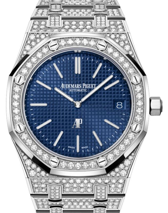 Audemars Piguet Royal Oak 39 mm 16202BC.ZZ.1241BC.02 White Gold/Diamonds Blue