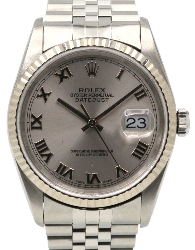 Rolex Datejust 36 mm 16234SRJ3 Steel/White Gold Silver