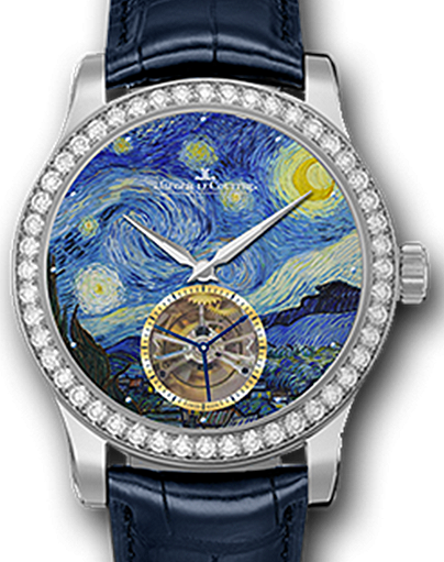 Jaeger-LeCoultre Calibre 978 Master Grand Tourbillon Enamel 16634V2 Enamel Diamond Bezel White Gold Leather 43mm Automatic BRAND NEW
