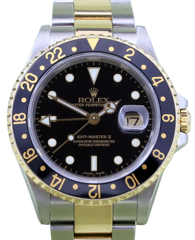 Rolex GMT Master II 40 mm 16713-2 Steel/Yellow Gold Black
