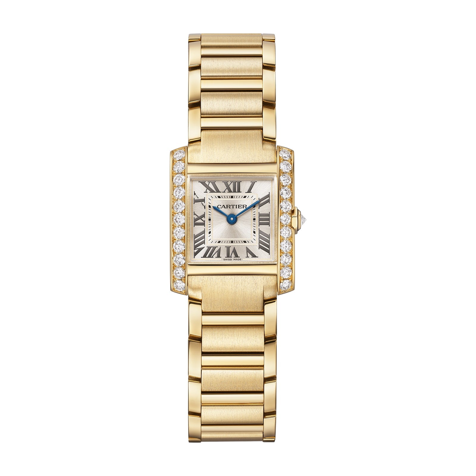 Cartier Tank Francaise Ladies Watch Small Quartz Yellow Gold/Diamonds Golden Dial WJTA0039 - BRAND NEW