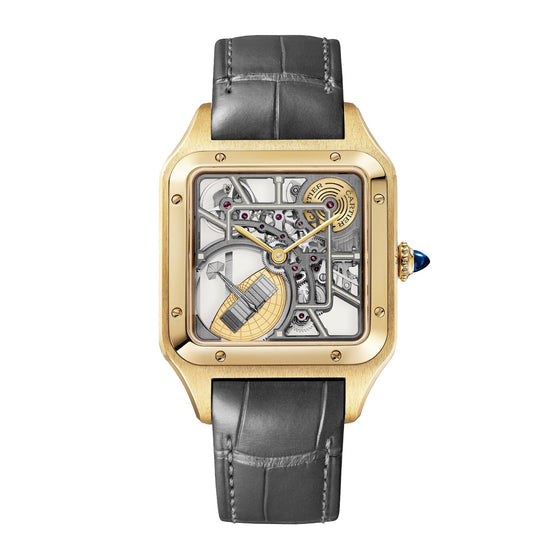 Santos-Dumont Extra-Large Yellow Gold Silver Dial WGSA0108