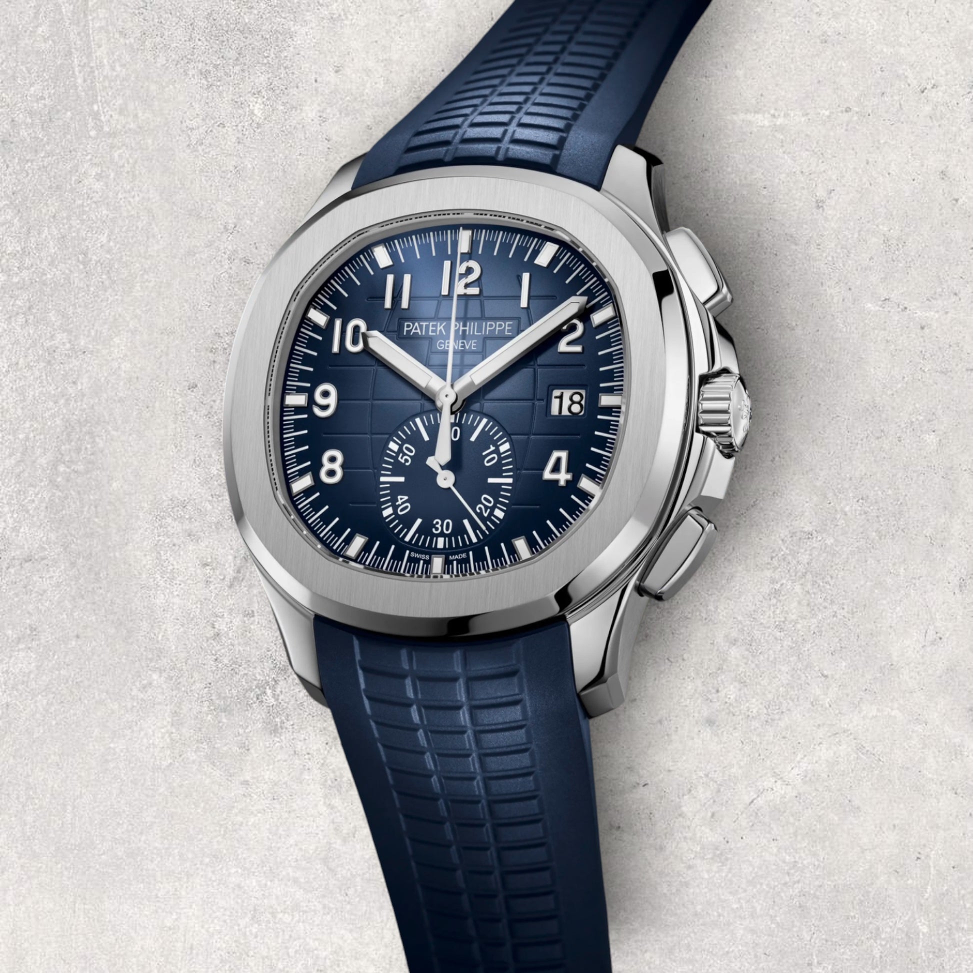 Patek Philippe Aquanaut 5968G-001 Chronograph Blue Dial White Gold