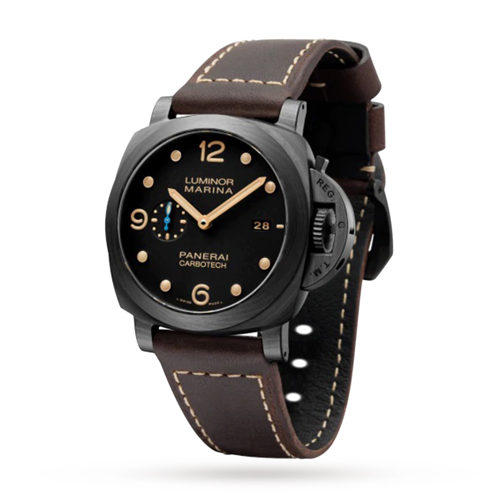Panerai Luminor Marina Carbotech? Carbon Fibre 44mm Black Dial Leather Strap PAM00661 - BRAND NEW