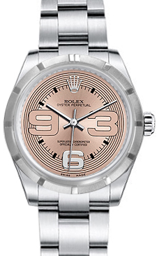 Rolex Oyster Perpetual 31 Ladies Midsize 177210-PNKMXAO 31mm Pink Maxi Arabic Engine-Turned Bezel?Stainless Steel - BRAND NEW