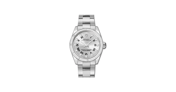 Rolex Lady-Datejust 26 177234-SVRDFO Silver Diamond Roman Fluted White Gold Brushed Stainless Steel Oyster - BRAND NEW