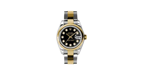 Rolex Lady-Datejust 26 179163-BLKDO Black Diamond Yellow Gold Stainless Steel Oyster - BRAND NEW